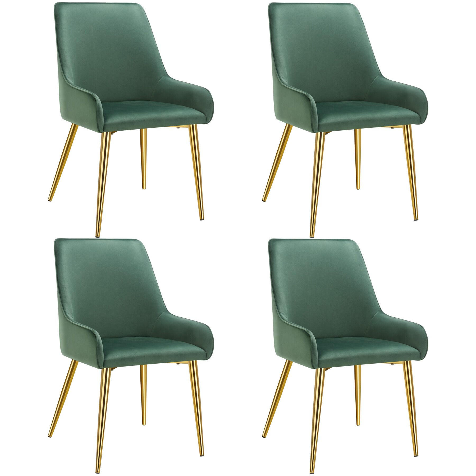 POLSTERSTUHL 4er Set Avane 52 x 61 x 89 cm grün - Grün, Textil (52/89/61cm) - tectake