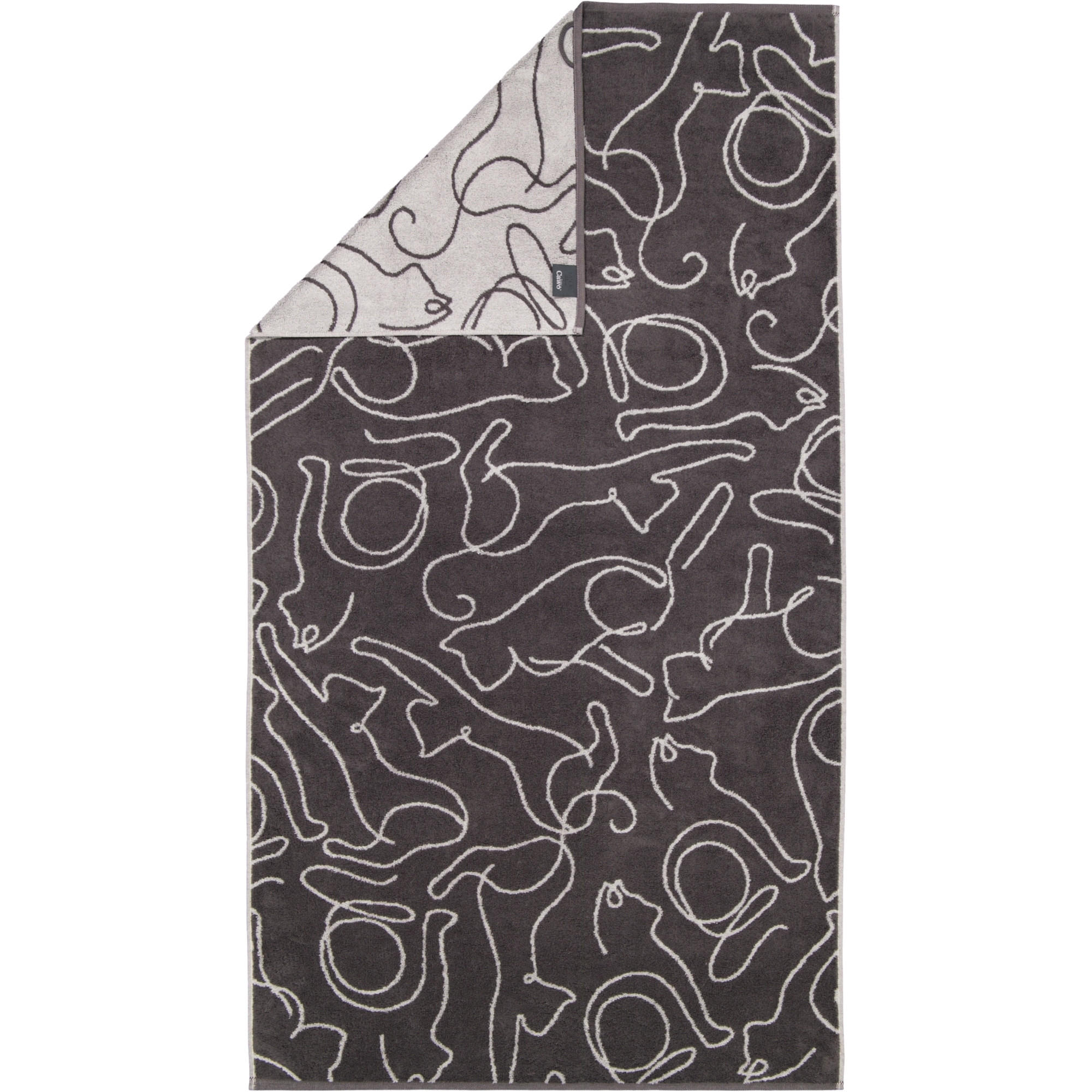 DUSCHTUCH CUTE CATS EDITION CATS 6264 BASALT/PLATIN - 77 - Grau, Textil (80/150cm) - Cawoe