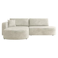ECKSOFA Zerte, Seite: Links - Beige/Schwarz, Holz/Kunststoff (252/175cm) - MIRJAN24