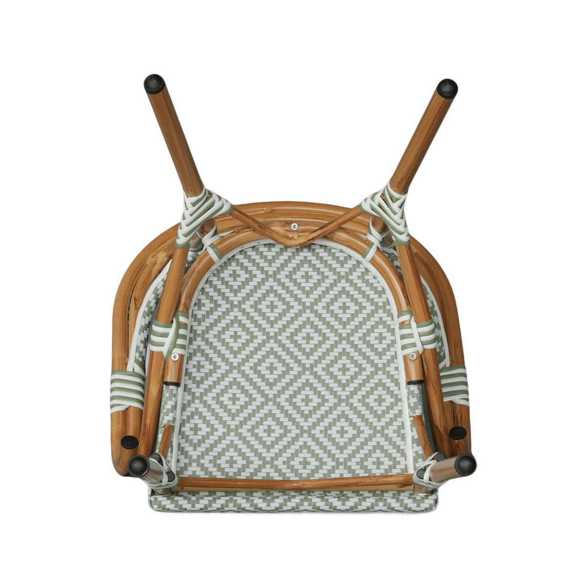 GARTENSTÜHLE Stapelbare Weiß Grün 2er-Set - Hellgrün, Metall (57/84/57cm) - Mobili Rebecca