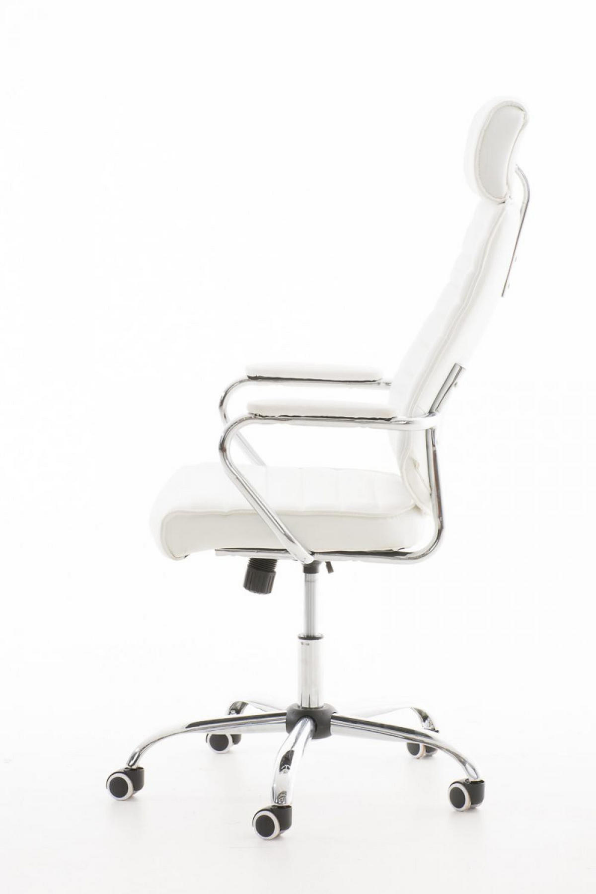 CHEFSESSEL Lederlook weiß - Chromfarben/Weiß, Textil/Metall (60/117/67cm) - CLP
