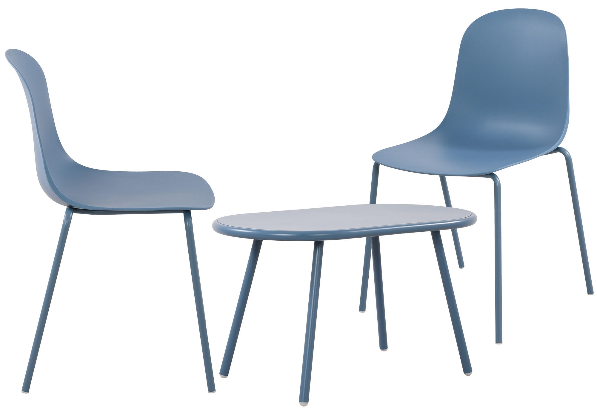 GARTENSITZGRUPPE Kunststoff Blau (3-teilig) - Blau, Kunststoff - CLP