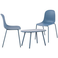 GARTENSITZGRUPPE Kunststoff Blau (3-teilig) - Blau, Kunststoff - CLP
