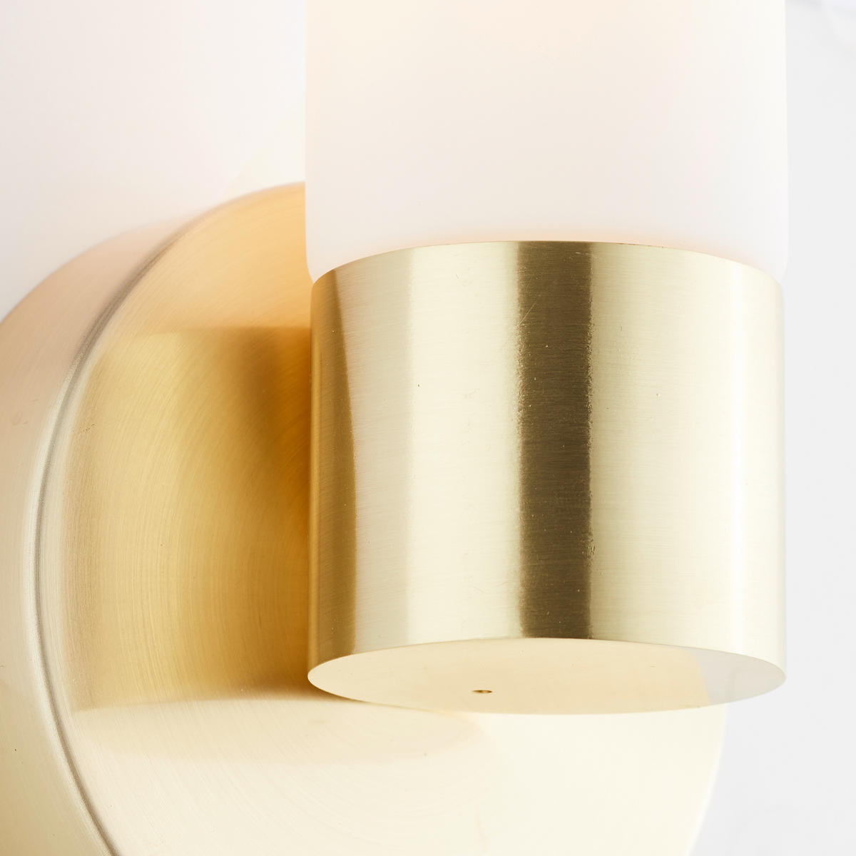 WANDLEUCHTE Almeria Messing geb./Weiß matt 10,5/8,2/22 cm - Multicolor, Glas (8.2/22/10.5cm) - Brilliant