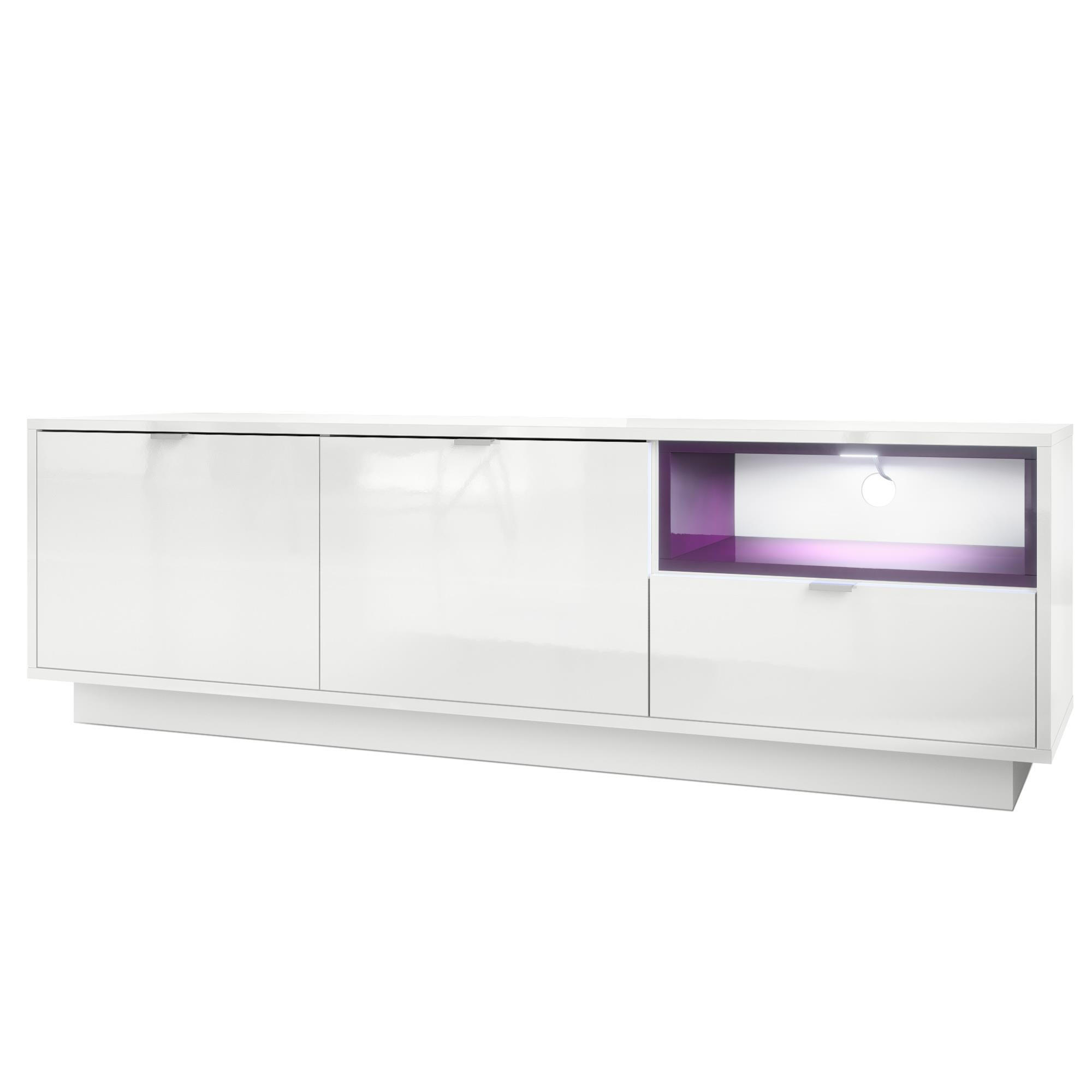 LOWBOARD Metro Einsatz in Brombeer Hochglanz - Brombeere, Holzwerkstoff (153/48/38cm) - Vladon