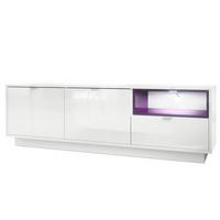 LOWBOARD Metro Einsatz in Brombeer Hochglanz - Brombeere, Holzwerkstoff (153/48/38cm) - Vladon