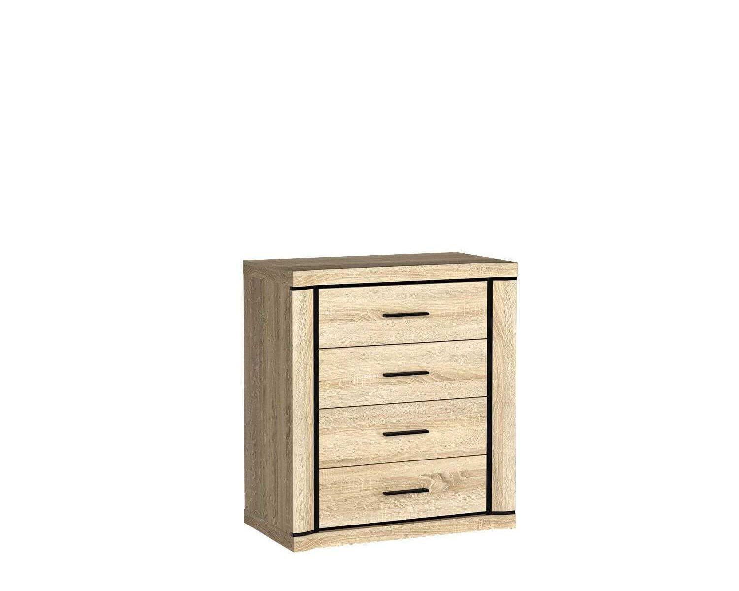 KOMMODE Dallas D-4 Eiche Sonoma - Sonoma Eiche, Holzwerkstoff (80.5/91/45cm)