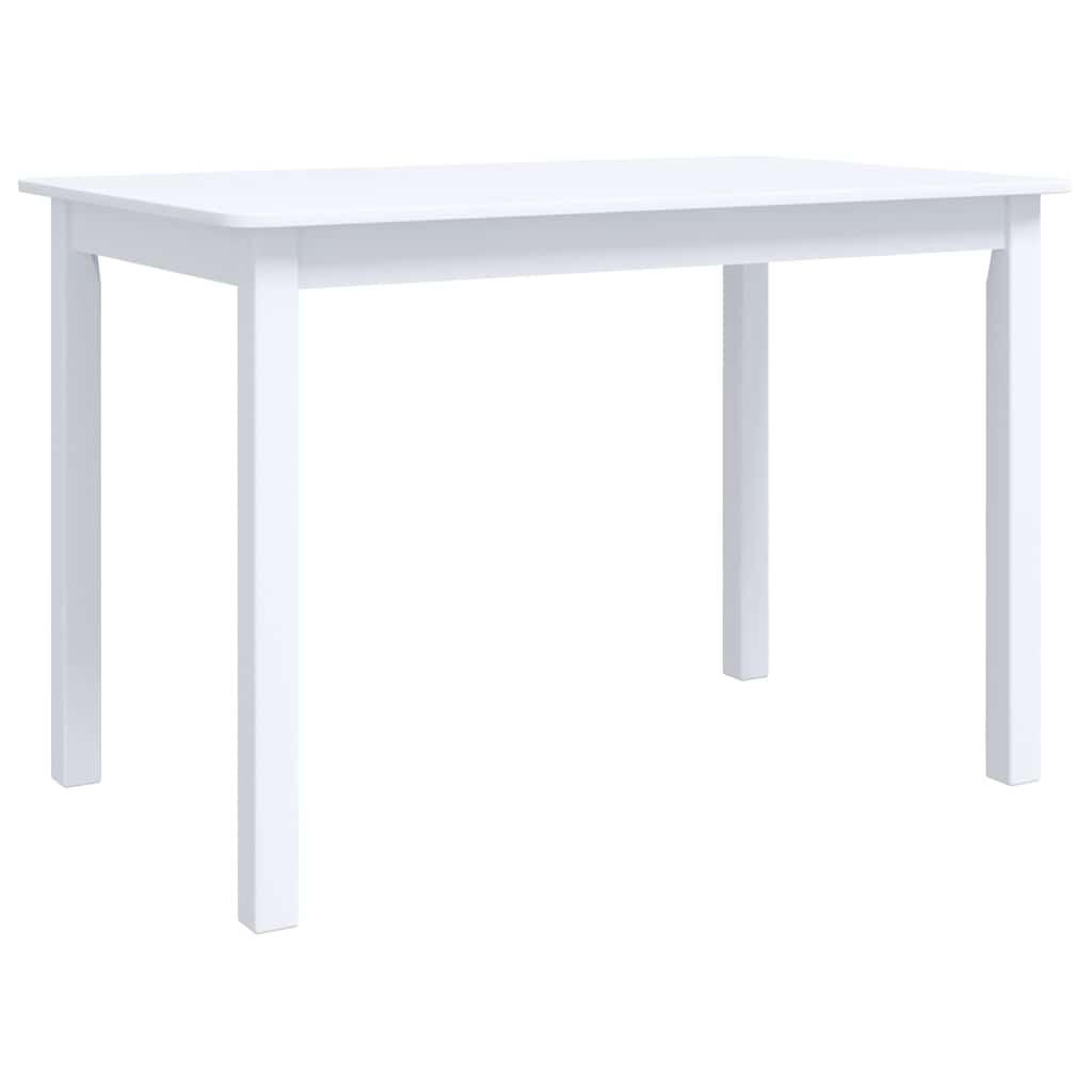 ESSTISCH Weiss 114/71/75 Cm Massivholz Gummibaum - Weiß, Holz (114/71/75cm) - vidaXL