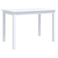 ESSTISCH Weiss 114/71/75 Cm Massivholz Gummibaum - Weiß, Holz (114/71/75cm) - vidaXL
