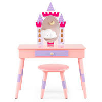 SCHMINKTISCH aus Holz Pink - Pink, Holz (39/102/74cm) - COSTWAY