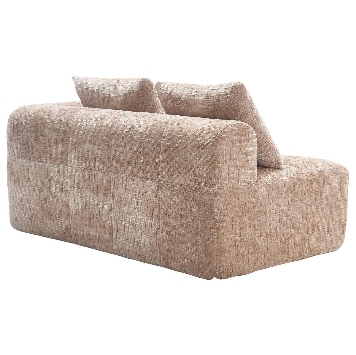 SOFA mit Seitentaschen 158 x 90 cm Chenille Khaki - Braun, Kunststoff (158/60/90cm) - Meubliv