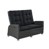 LOUNGESOFA Kansas 108x145x90 cm, Polyrattan, Grau - Grau, Kunststoff (145/108/90cm) - dasmöbelwerk