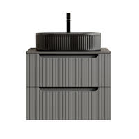 WASCHPLATZ Dunkelgrau/Schwarz 60/46/62.2 cm - Schwarz, Holz (60/62.2/46cm) - PANGIVO
