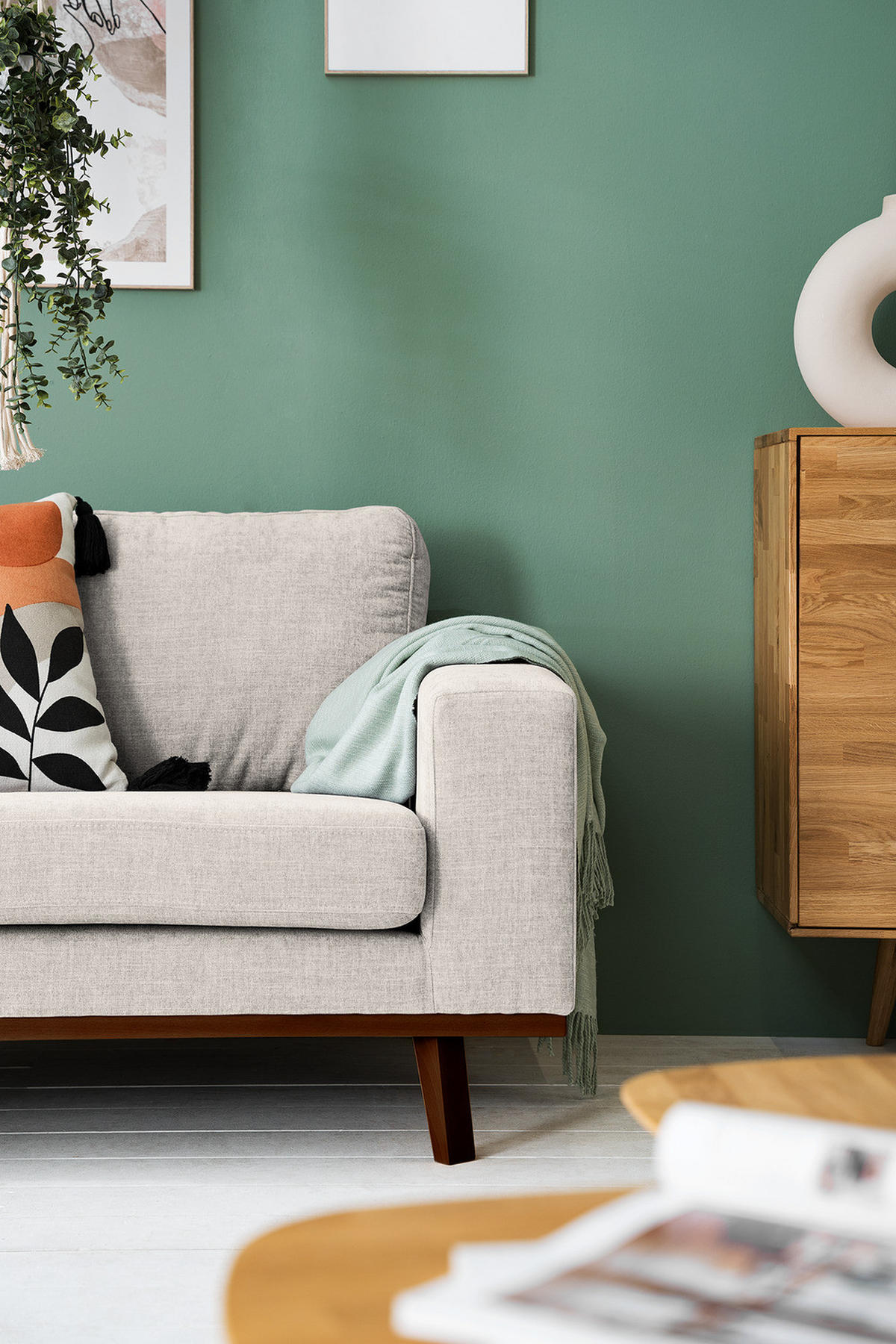 SESSEL - Buchefarben/Grau, Buchenholz/Textil (122/81/88cm) - home24