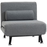 SCHLAFSESSEL Klappsessel mit Bettfunktion Schlafsofa mit Verstellbar Rückenlehne - Dunkelgrau/Schwarz, Textil/Metall (70/75/75cm) - HOMCOM