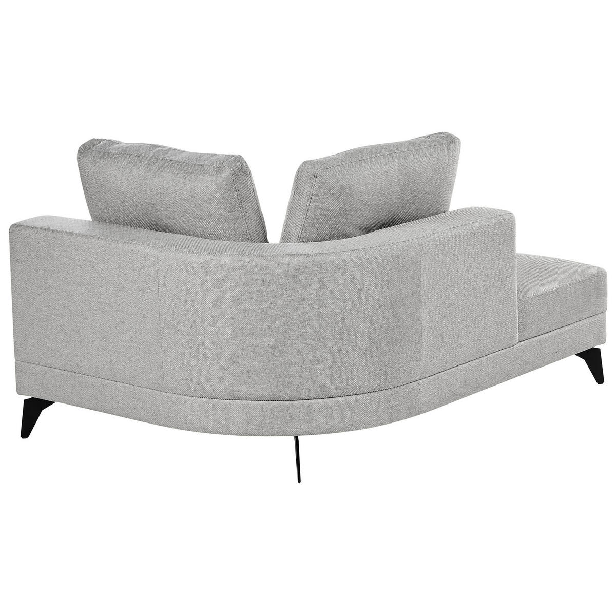 ČALOUNĚNÉ LEHÁTKO CHAISE LONGUE Umělý len Šedé Yuri - černá/tmavě šedá, textil (111/88/151cm) - Beliani