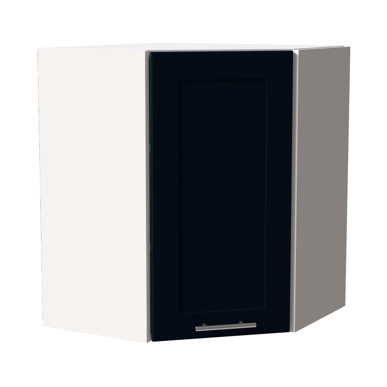 ECKHÄNGESCHRANK Oslo W10/60 Weiß / Indigo Matt 60 / 60 / 72cm - Weiß/Dunkelblau, Holz/Holzwerkstoff (60/72/60cm) - Feldmann-Wohnen