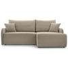 ECKSOFA Netarro, Dunkelbeige Chenille, rechtsseitig - Schwarz/Cappuccino, Kunststoff/Textil (147/198cm) - Selsey