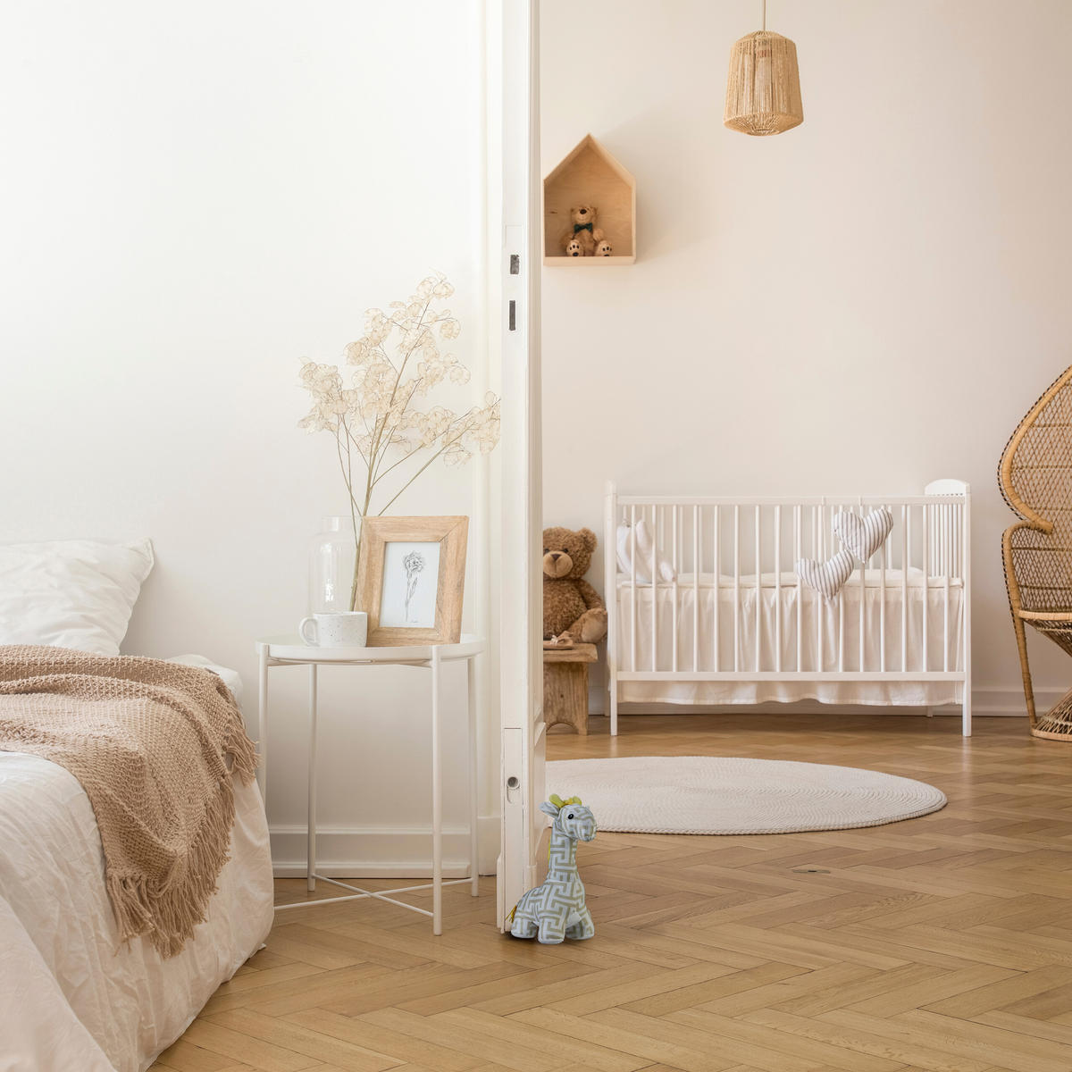 DÖRRSTOPP Vit Beige Giraff sandfylld 35 cm - Multicolor, Textil/Naturmaterial (15/25cm) - Relaxdays
