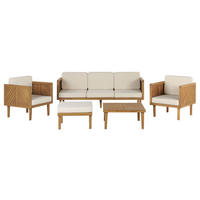 LOUNGE-SET 5-sitzer Akazienholz Hellbraun Baratti - Hellbraun, Holz - Beliani