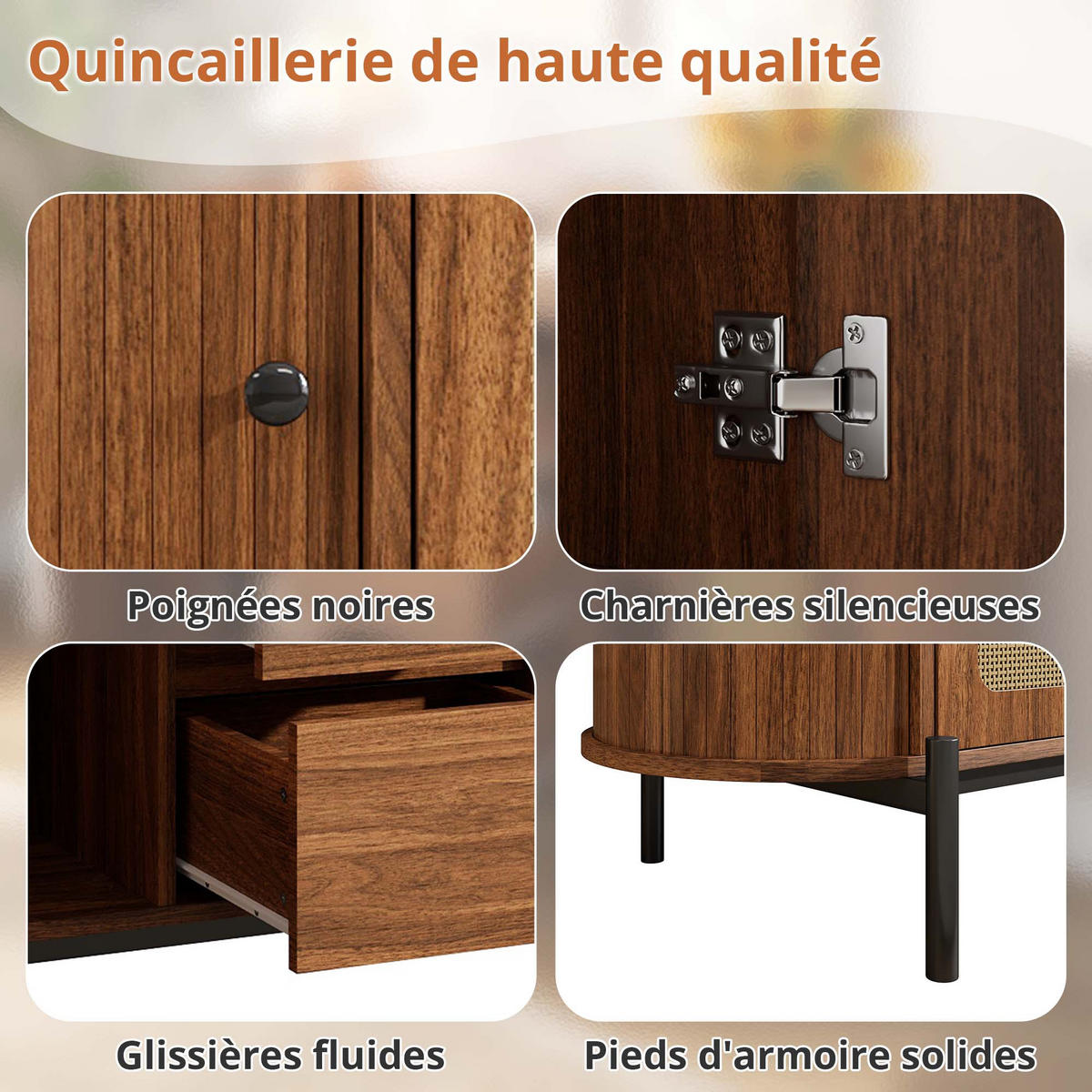 SIDEBOARD Walnuss 140/38/77.5 cm - Walnussfarben, Holzwerkstoff (140/77.5/38cm) - PANGIVO