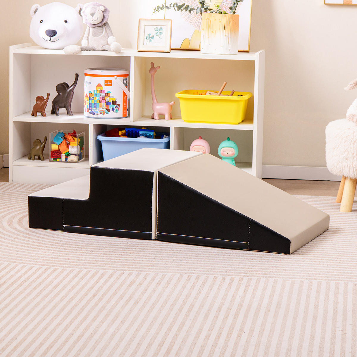 SOFTBAUSTEINE Grau (2er-Set) - Grau, Kunststoff (50/25/100cm) - COSTWAY