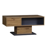 COUCHTISCH in Eiche-Optik & Grau Mit Klappfach & beidseitigem Stauraum - Grau, Holzwerkstoff (50/100/46.5cm) - Urban Meuble