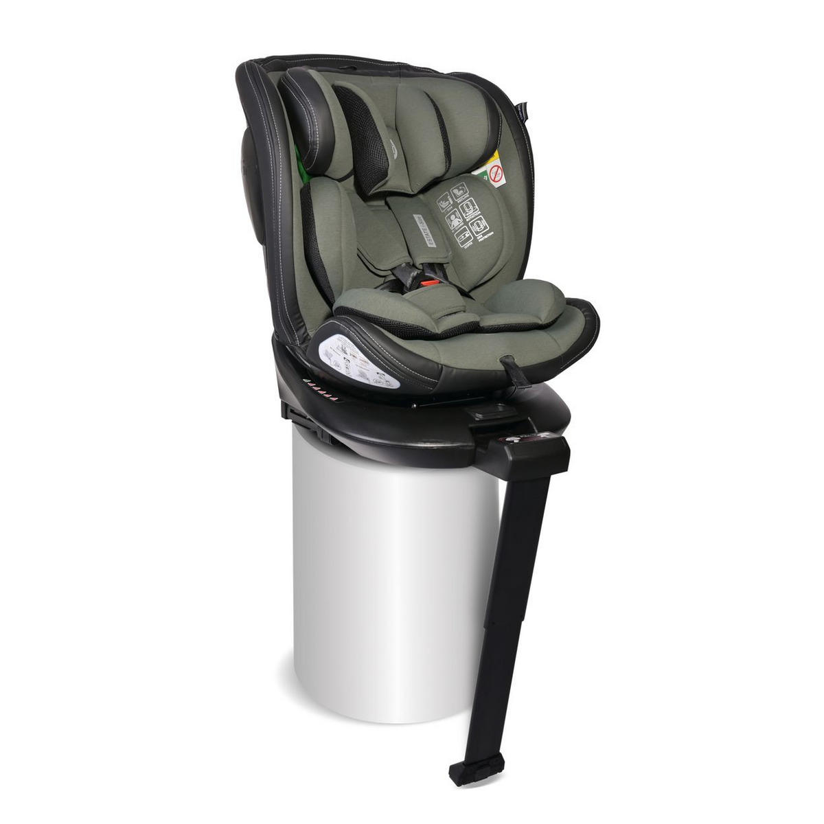 KINDERSITZ Estate i-Size grün (40-150cm) Isofix, Stützbein, Sitz 360° drehbar - Grün, Kunststoff (47/62/52cm) - Lorelli