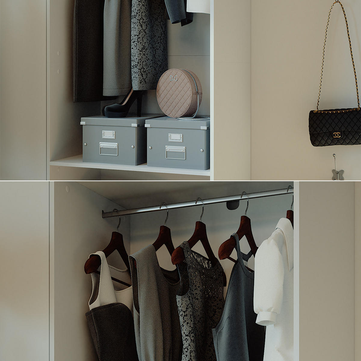 ŠATNÍ SKŘÍŇ Elmo Bílá - bílá, kompozitní dřevo (80/200/50cm) - Vicco