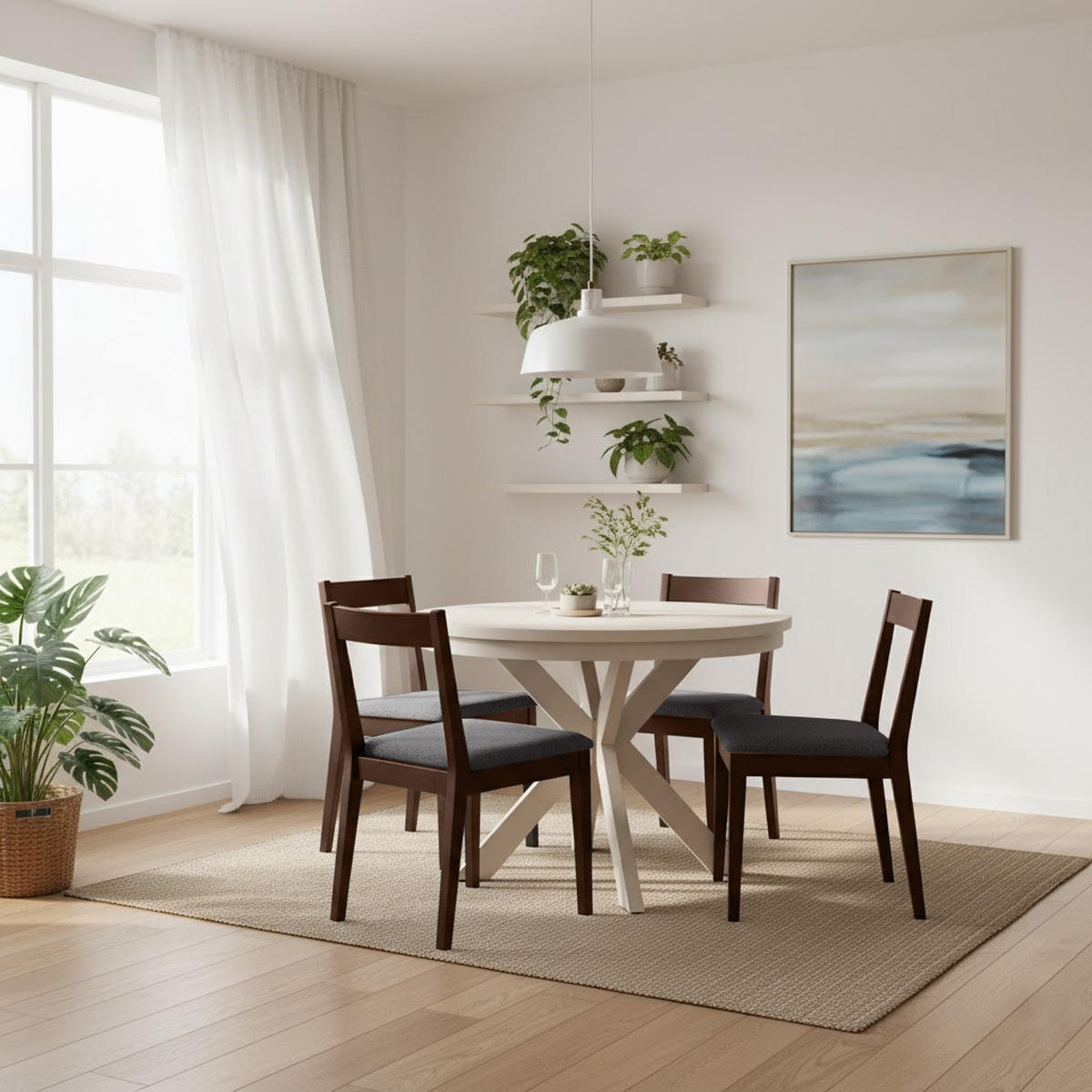 STUHL Moden mit wengefarbenen Holzbeinen, Polsterstuhl, Anthrazit - Wengefarben/Anthrazit, Holz (45/84/45cm) - Beautysofa