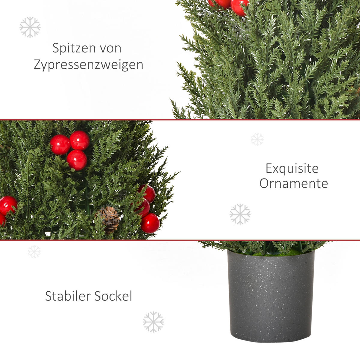 WEIHNACHTSBAUM, 47 cm, PE, PVC, Grün - Grün, Kunststoff (47cm) - HOMCOM
