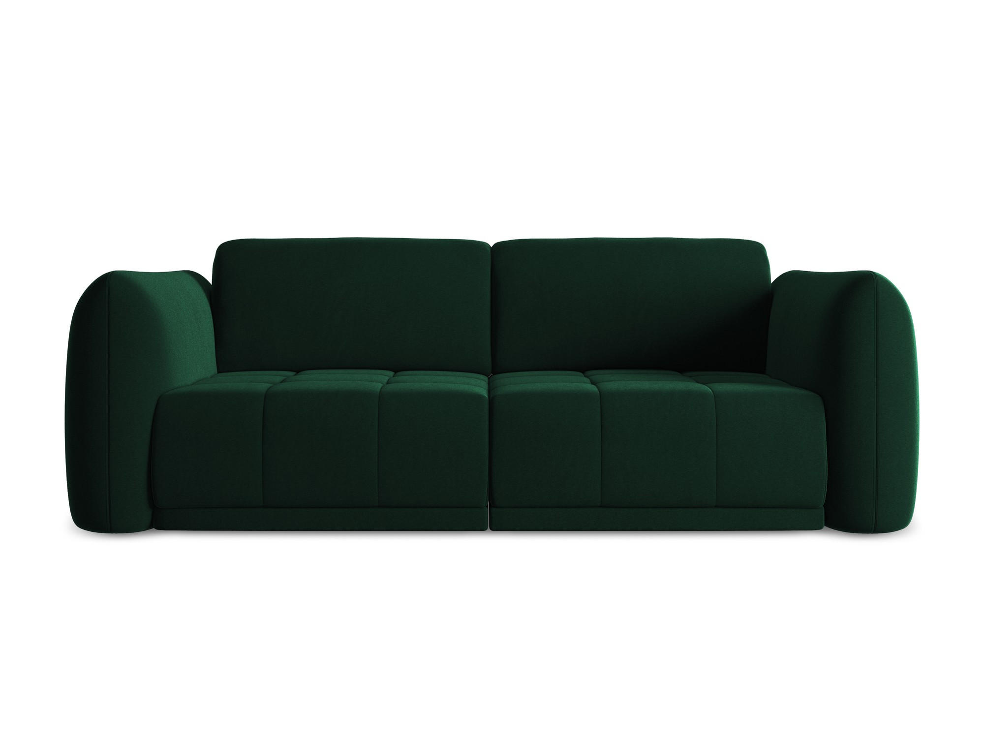 3-SITZER SOFA Samt Stoff Grün - Dunkelgrün/Schwarz, Kunststoff/Textil (210/74/105cm) - Makamii