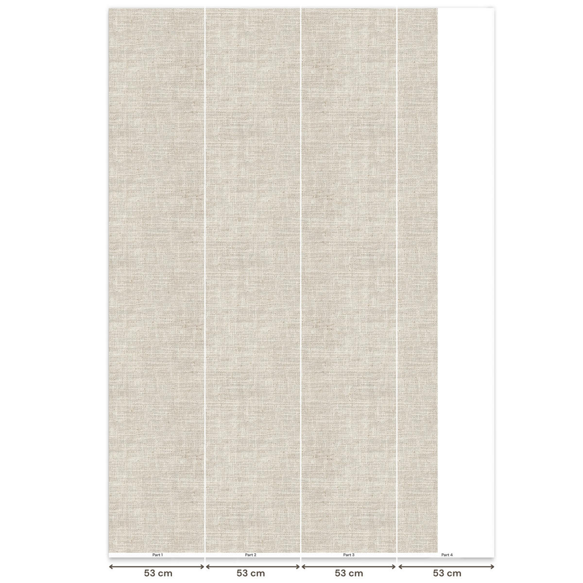 TAPETE - Leinen - Textur - Beige - 180x300 cm - Creme, Papier (180/300cm) - OnlyWow