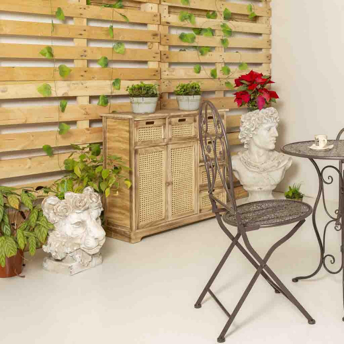 PFLANZENSTÄNDER, weiß, 37x44cm - Weiß, Stein (44cm) - Wanderlust