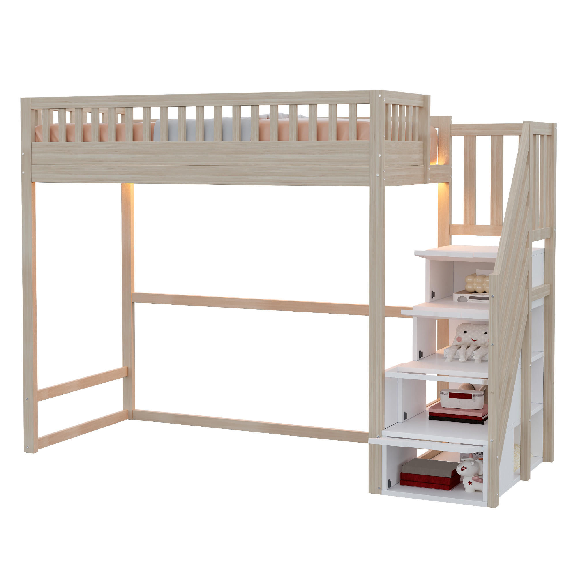 HOCHBETT 90x200 Holz LED Sicherheitsgitter Kiefer - Naturfarben, Holz (90/200cm) - FLIEKS