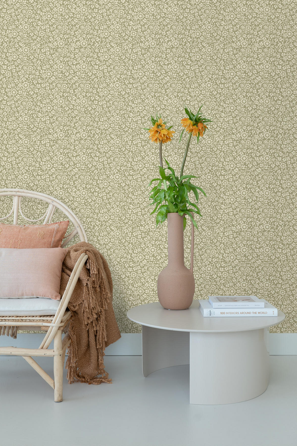 TAPETE Blumen 50 x 900 cm - Grün, Papier (50/900cm) - ESTAhome