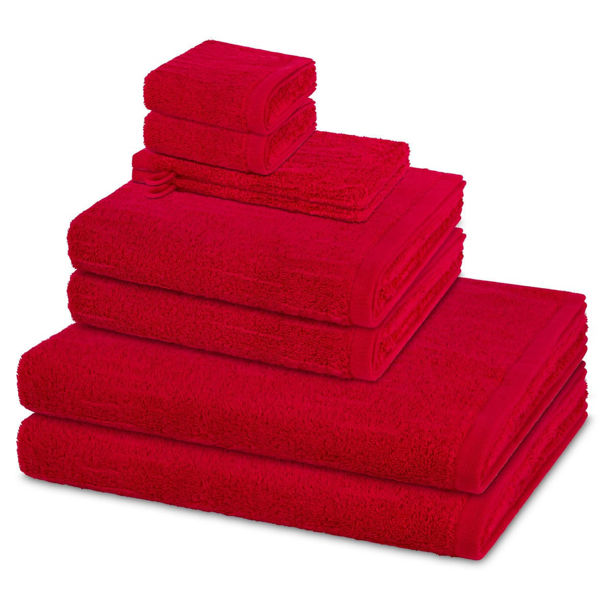 FROTTIERSET Premium 8-teilig - Rot, Textil (50/100cm) - Ross