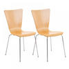 BESUCHERSTUHL 2er Set Holz natura - Eukalyptusholzfarben, Holz/Metall (43/84/50cm) - CLP