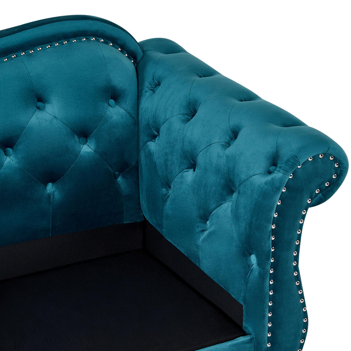 3-SITZER-SOFA Samtstoff Blaugrün Skien - Jadegrün, Textil (204/86/78cm) - Beliani