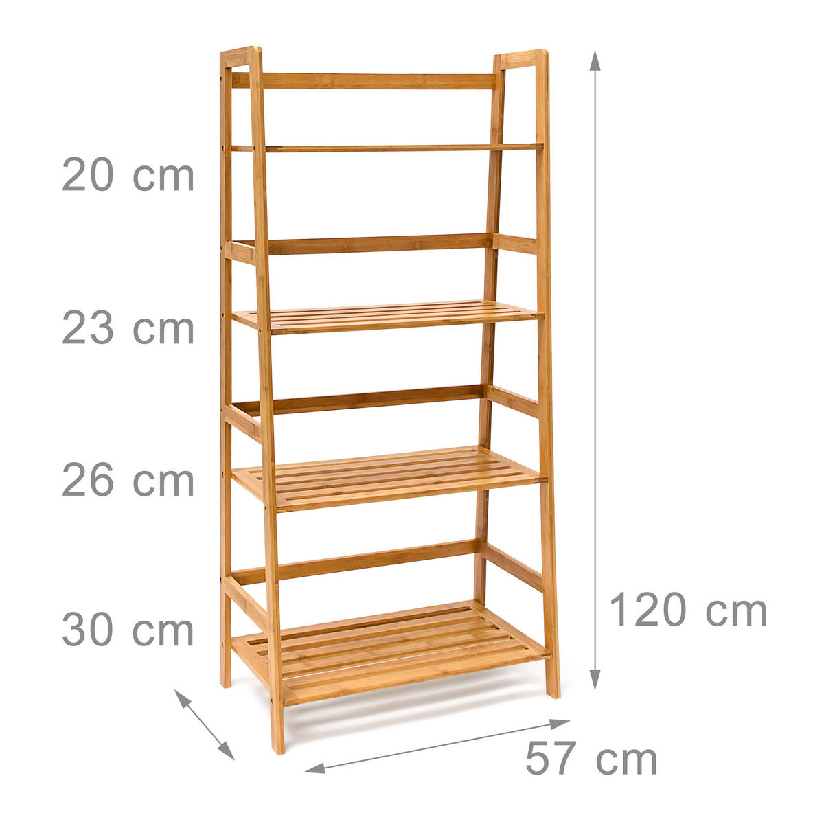 BÜCHERREGAL - Hellbraun, Holz (50/120/30cm) - Relaxdays
