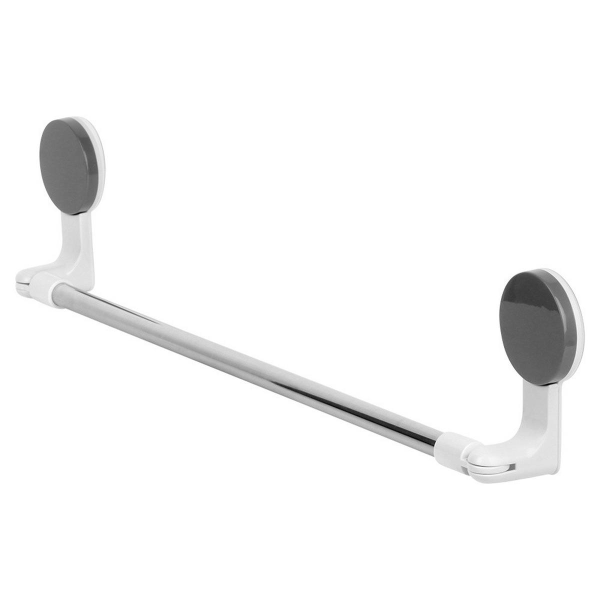 HANDTUCHHALTER Saugnapf Silber - Silberfarben, Metall (60/11/8.5cm) - Bathroom solutions