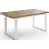 ESSTISCH Sana rechteckig ausziehbar, Lancelot Eiche 160/240/90/75 cm - Eichefarben/Weiß, Holzwerkstoff/Metall (160/90/75cm) - WFL GROUP