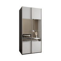 SCHWEBETÜRENSCHRANK 245,5/100/64 2-türig - Silberfarben/Schwarz, Holz/Metall (100/245/64cm) - Abiks Möbel