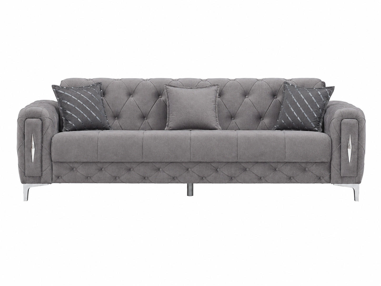 3-SITZER SOFA Patna Grau - Grau, Holzwerkstoff/Kunststoff (240/85/100cm)