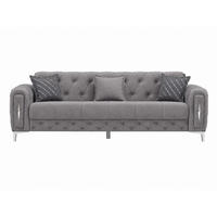 3-SITZER SOFA Patna Grau - Grau, Holzwerkstoff/Kunststoff (240/85/100cm)