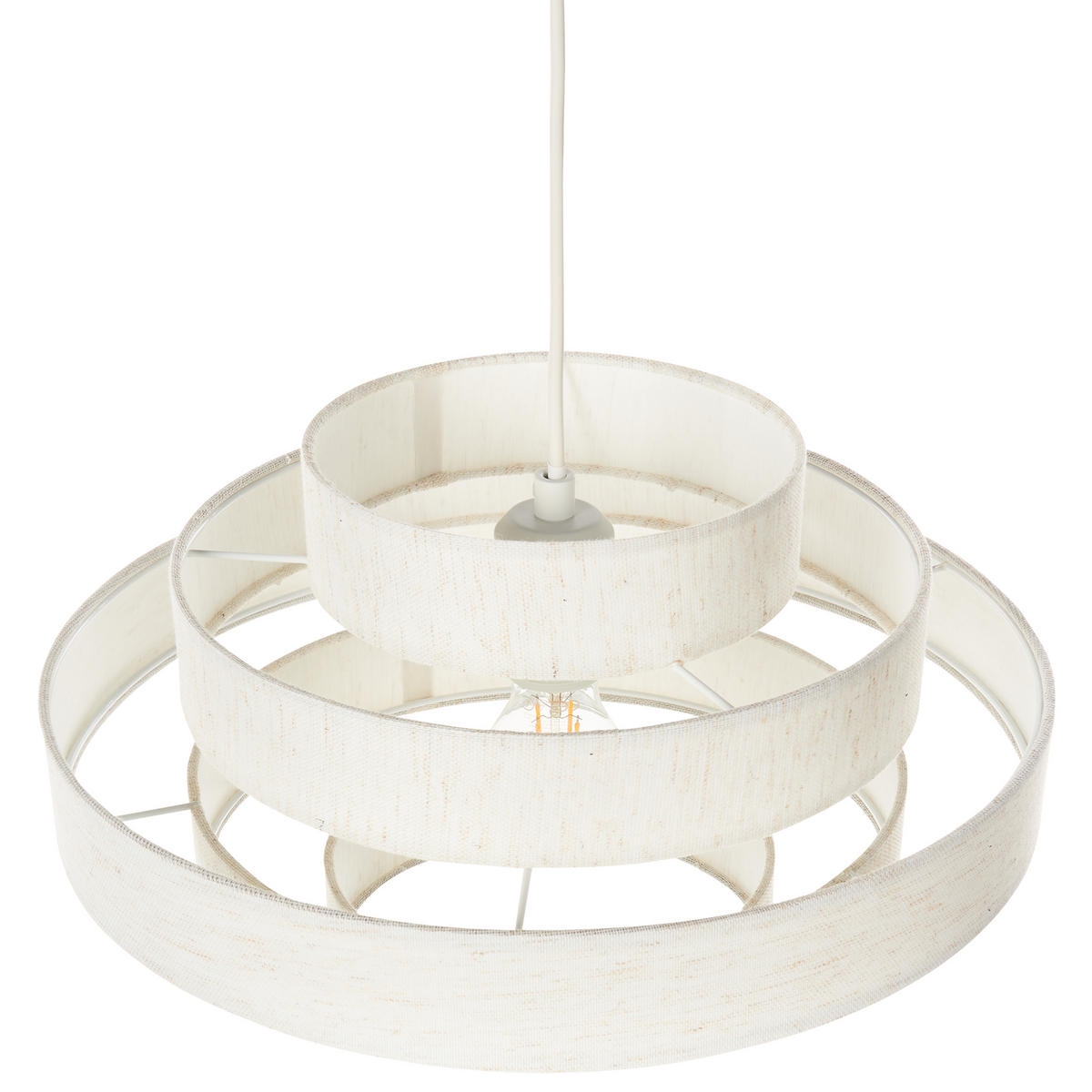 HÄNGELEUCHTE Weiß Erebato - Creme, Textil (40/40/80cm) - Beliani