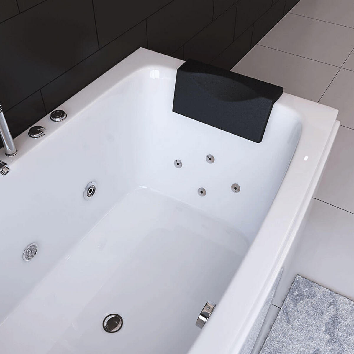 WHIRLPOOL NOOR - Weiß, Keramik (173/84/80cm) - Home Deluxe