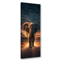 WANDBILD elefant safari tier - Braun, Textil (30/90cm) - Feeby