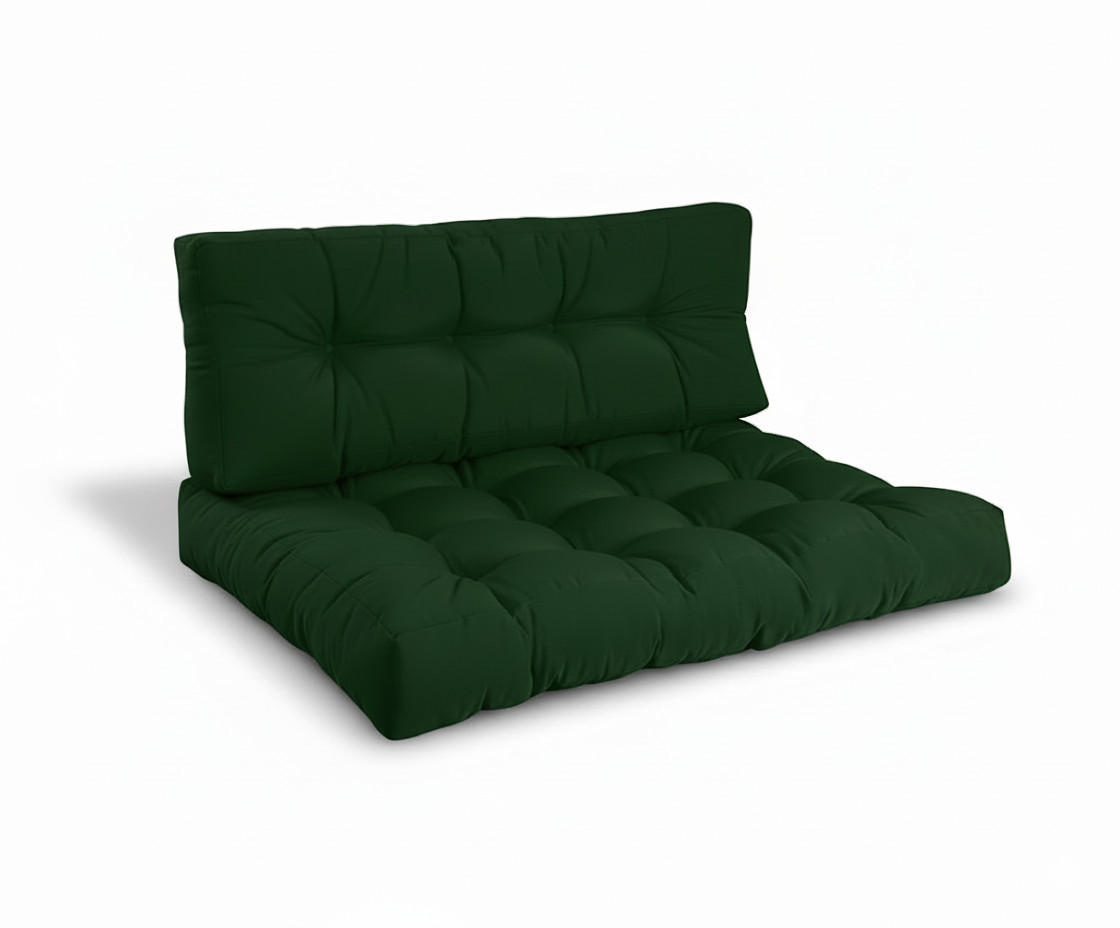 PALETTENKISSEN ECO Style Sitz 120x80x15cm Dunkelgrün + Rücken (1tlg) - Dunkelgrün, Textil (80/15/120cm) - Beautissu 