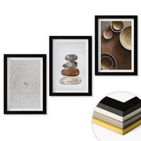 WANDBILDER 3er-Set - 20x30 cm Schwarzer Rahmen - Texturen in der modernen Kunst - Schwarz, Kunststoff (20/30cm) - ArtPrintCave